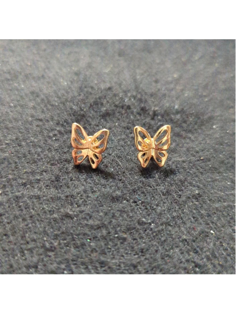 Gold Tone Dainty Delicate Butterfly Stud Statement Earrings